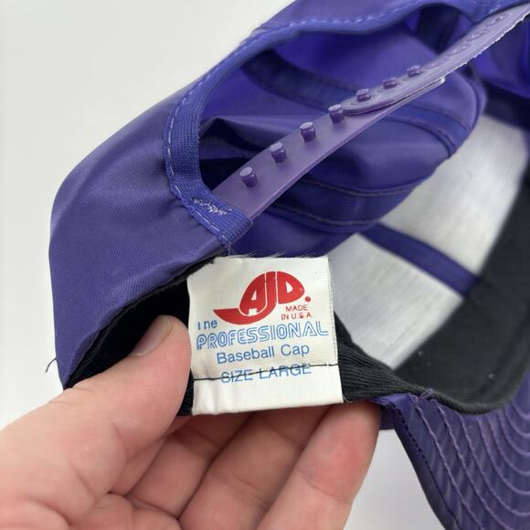 Vintage Charlotte Hornets Satin Hat Cap SnapBack Purple NBA 90’s PL LOGO - Picture 3 of 8